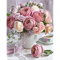 Kit de pintura 5D con números para adultos con diamantes de imitación- manualidades cristales peonías flores- suministro…